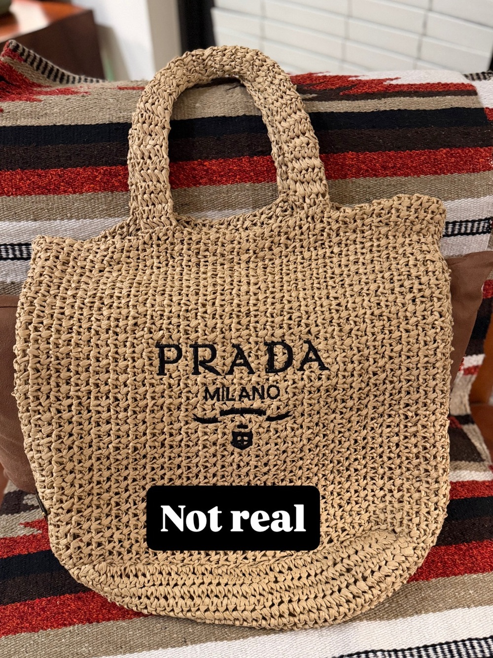 Milano Natural Straw Tote - Picture 8 of 8